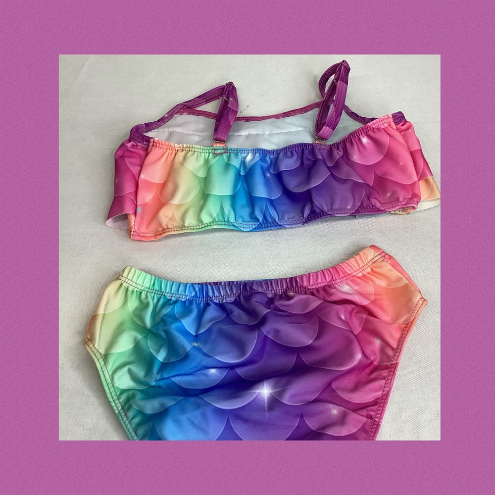 Colorful Ruffled girls Bikini Set.37 - Picture 2 of 4